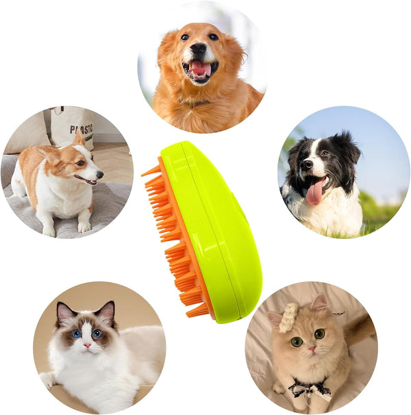 3-in-1 Cat Steamy Brush – Self-Cleaning Pet Grooming & Hair Removal Comb